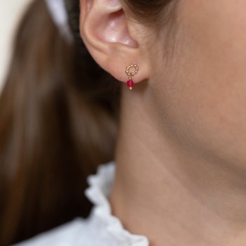 Boucles d'oreilles Rose - Framboise