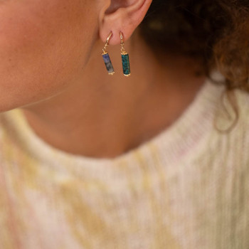 Elyn Earring - Marbled Green - Per unit