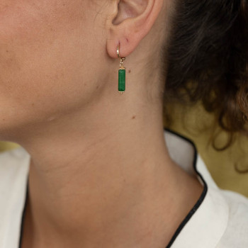 Boucle d'oreille Elyn  - Vert Aventurine - À l'unité