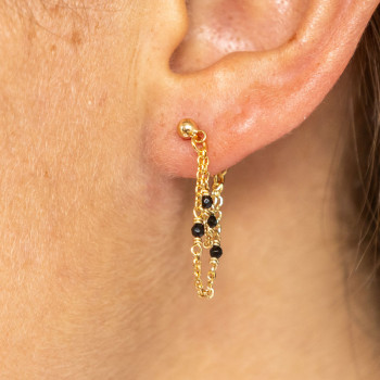 Cécilia double Earrings - Black