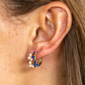 Boucles d'oreilles Zoé - Grand Modèle - Bleu Azur