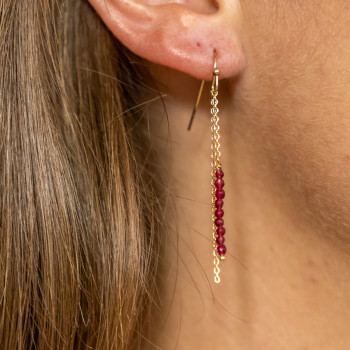 Boucles d'oreilles Antoine - Rouge Grenat