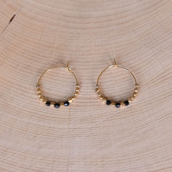 Boucles d'oreilles Mélodie - Noir