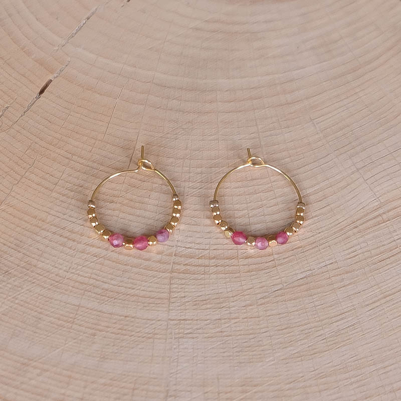 Boucles d'oreilles Mélodie - Rose