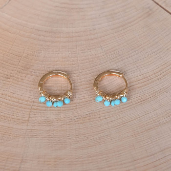 Boucles d'oreilles Zoé - Grand Modèle - Turquoise