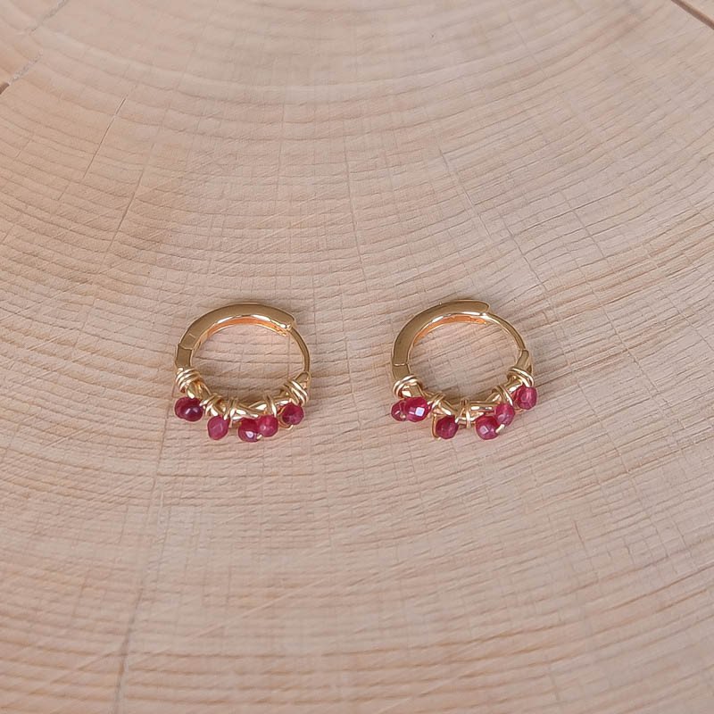 Boucles d'oreilles Zoé - Grand Modèle - Grenat