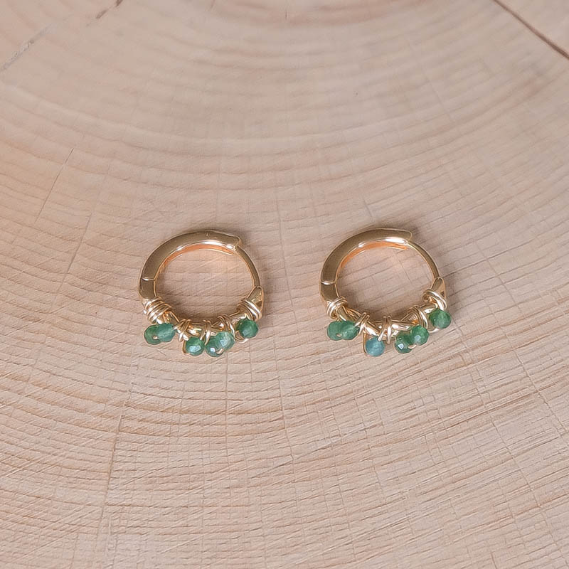 Boucles d'oreilles Zoé - Grand Modèle - Aventurine