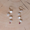 Boucles d'oreilles Coralie - Rouge grenat