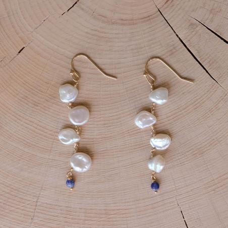 Boucles d'oreilles Coralie - Bleu Azur