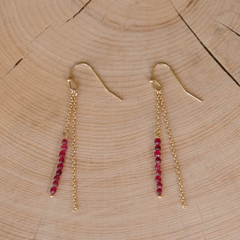 Boucles d'oreilles Antoine - Rouge Grenat