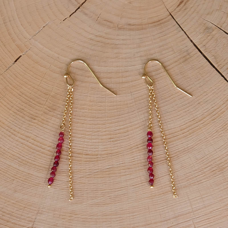 Boucles d'oreilles Antoine - Rouge Grenat