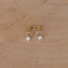 Boucles d'oreilles Rose - Blanc