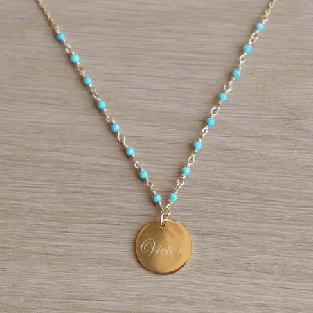 Collier Capucine - Turquoise - Personnalisable