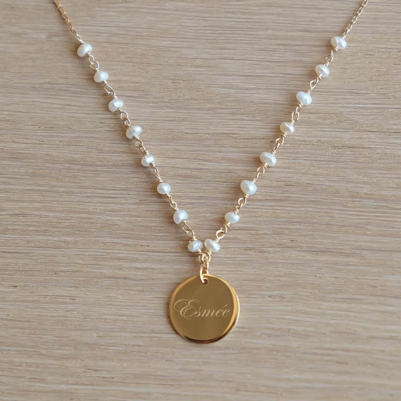 Collier Capucine- Blanc - Personnalisable